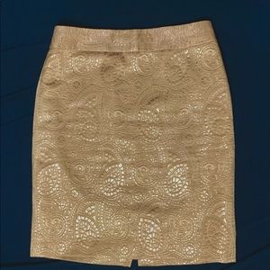 Banana Republic Gold Damask Skirt 8
